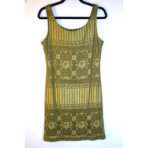 Vintage 1990s y2k Alyn Paige crochet gold mini dress size 11/12